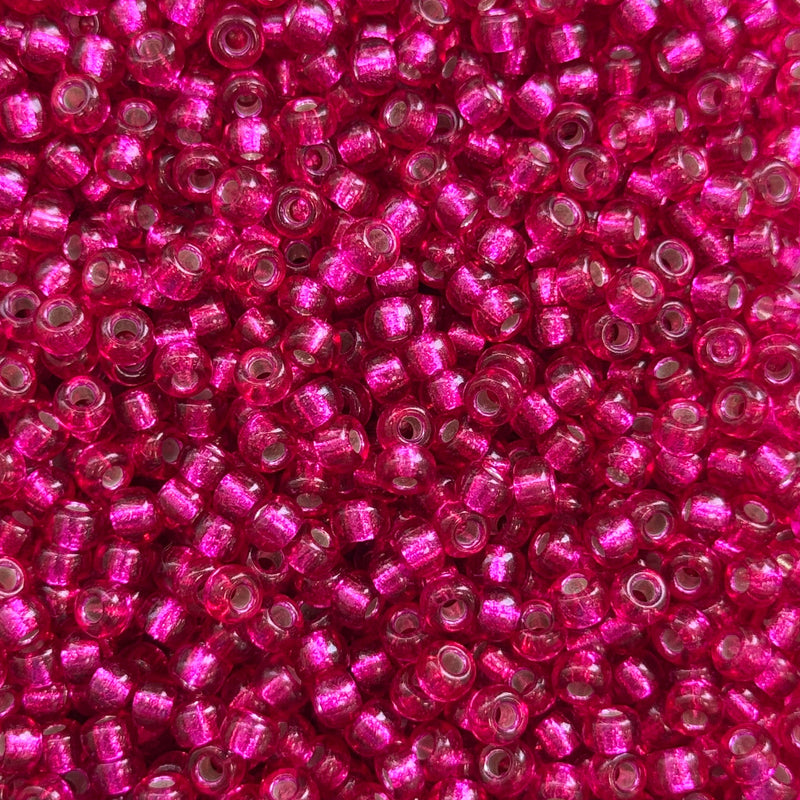 Miyuki Seed Beads 6/0 Silverlined Dyed Raspberry, 1436