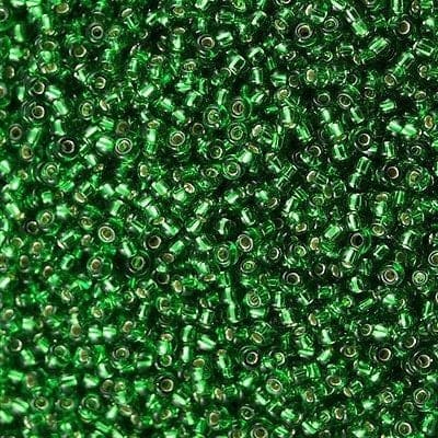 Miyuki Seed Beads 8/0 Green Silver Lined ,0016