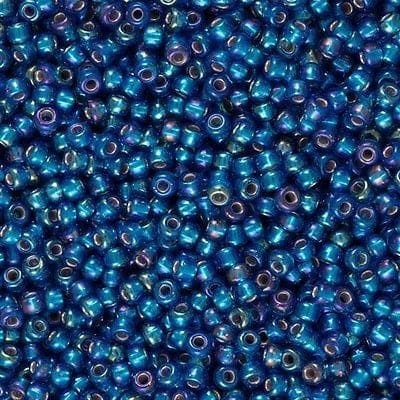 Miyuki Seed Beads 8/0 Silver Lined Capri Blue AB ,1025