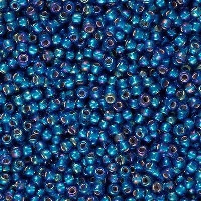 Miyuki Seed Beads 8/0 Silver Lined Capri Blue AB ,1025
