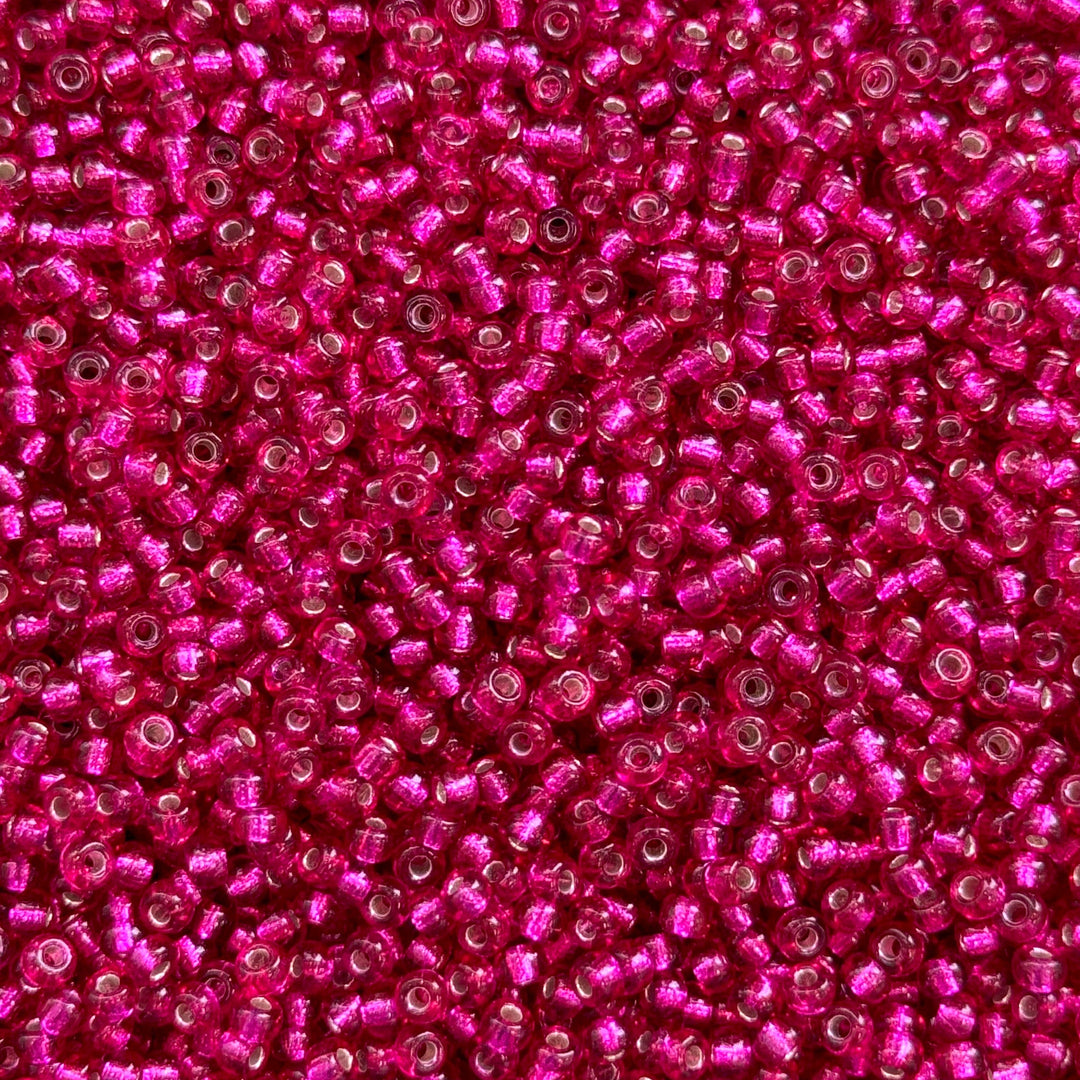 Miyuki Seed Beads 8/0 Silverlined Dyed Raspberry, 1436