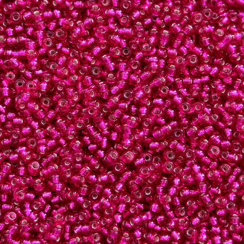 Miyuki Seed Beads 8/0 Silverlined Dyed Raspberry, 1436
