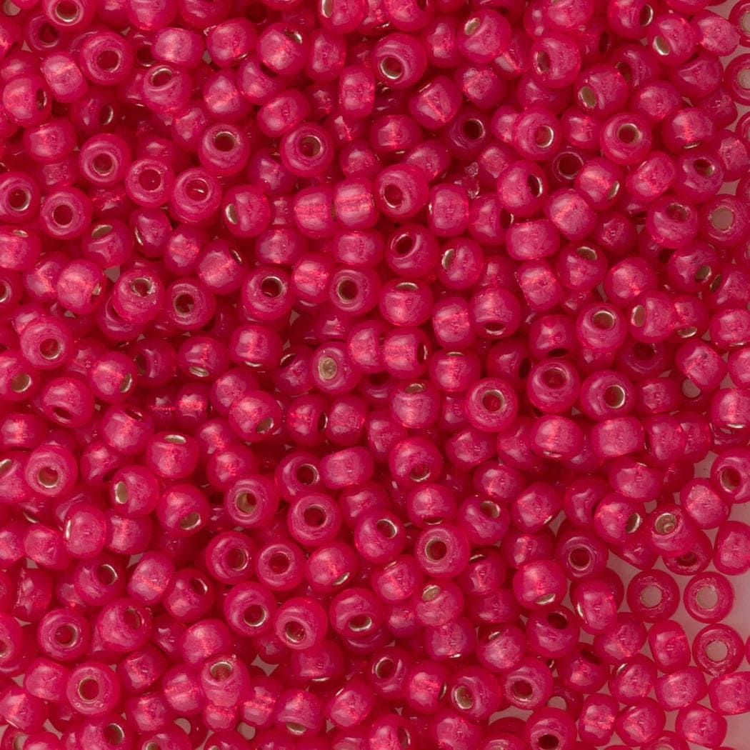 Miyuki Seed Beads 8/0 Duracoat Dyed Hibiscus Silver Lined Alabaster 4239-NEW!!!