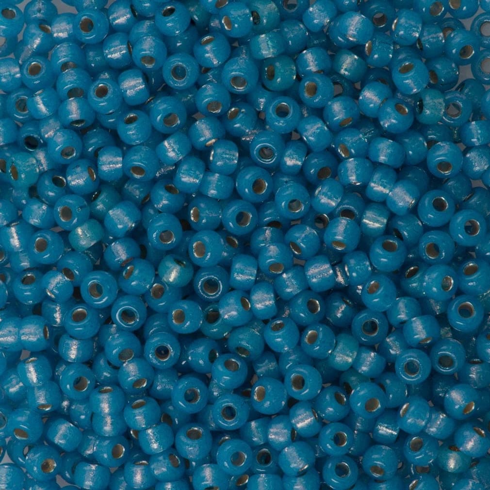 Miyuki Seed Beads 8/0 Duracoat Silver Lined Aqua Dyed 4242-NEW!!!