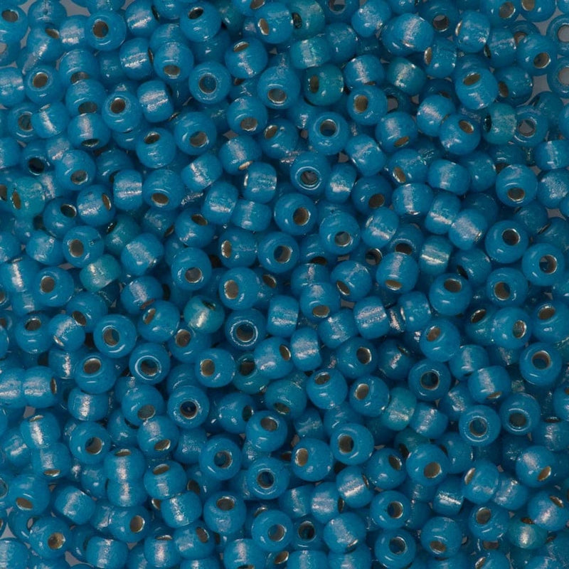 Miyuki Seed Beads 8/0  Duracoat Silver Lined Aqua Dyed 4242-NEW!!!