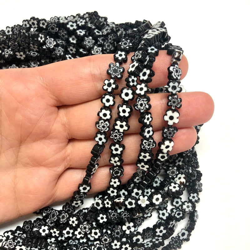Perles de marguerite en verre de Murano fabriquées à la main