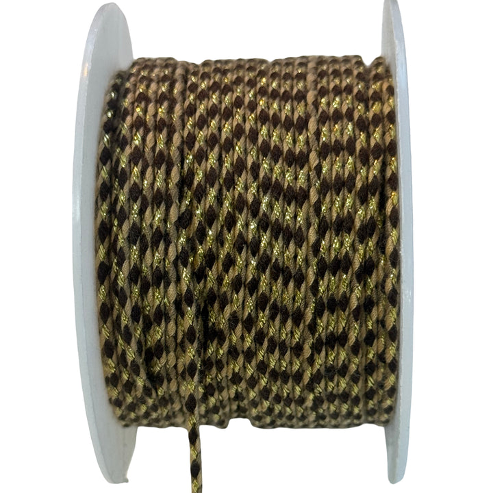 2mm Braided Jewellery Cord – Brown &amp; Beige