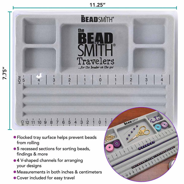 MINI BEAD BOARD WITH LID 3 STRAIGHT CHANNELS