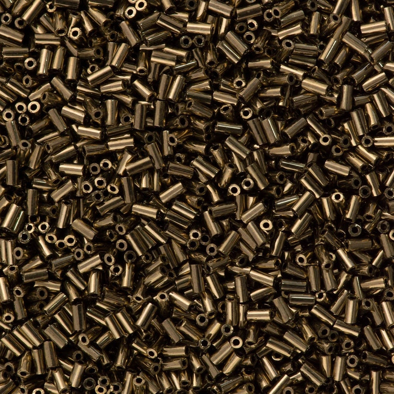 Miyuki Bugles size 3mm 0457 Metallic Dark Bronze 10 grams. Crystal bugles 3mm,
