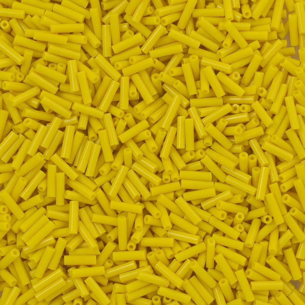 Miyuki Bugles size 6mm 0404 Opaque Yellow, Opaque Yellow bugles 6mm,