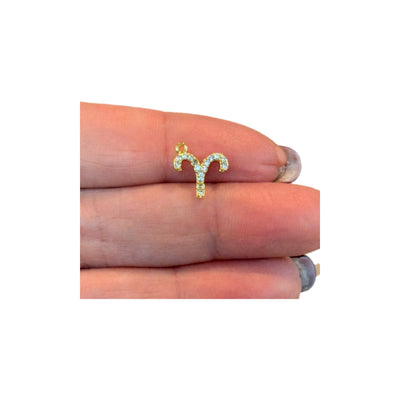 24Kt Gold Plated Brass CZ Zodiac Horoscope Sign, Constellation Medallion Pendant,  Celestial Astrology Charm for Necklace Jewelry Making