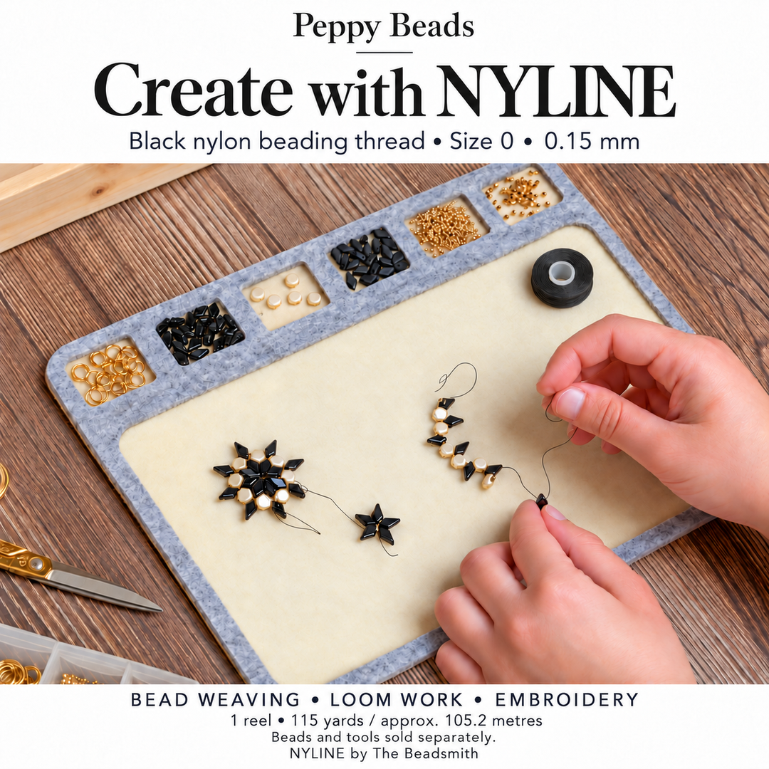 Beadsmith NYLINE Black Nylon Beading Thread – Size 0 0.15mm