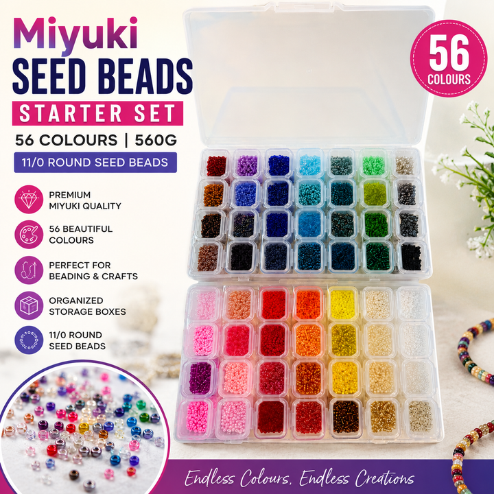 Miyuki Seed Beads Starter Set, 56 Colours 560 Gr 11/0 Round Seed Beads,Container