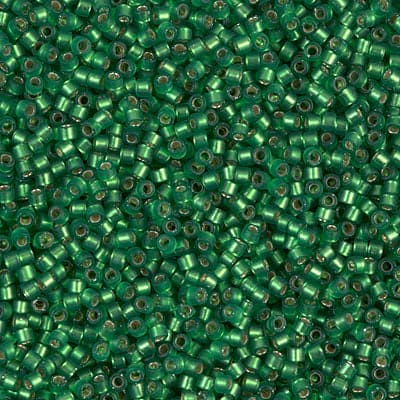 DB0688 - Dyed Semi-Frosted Silverlined Green, Miyuki Delica 11/0