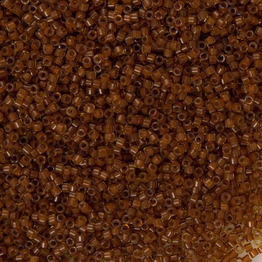 DB1391 - Mustard Lined Amber, Miyuki Delica Beads,5 Gr Pack
