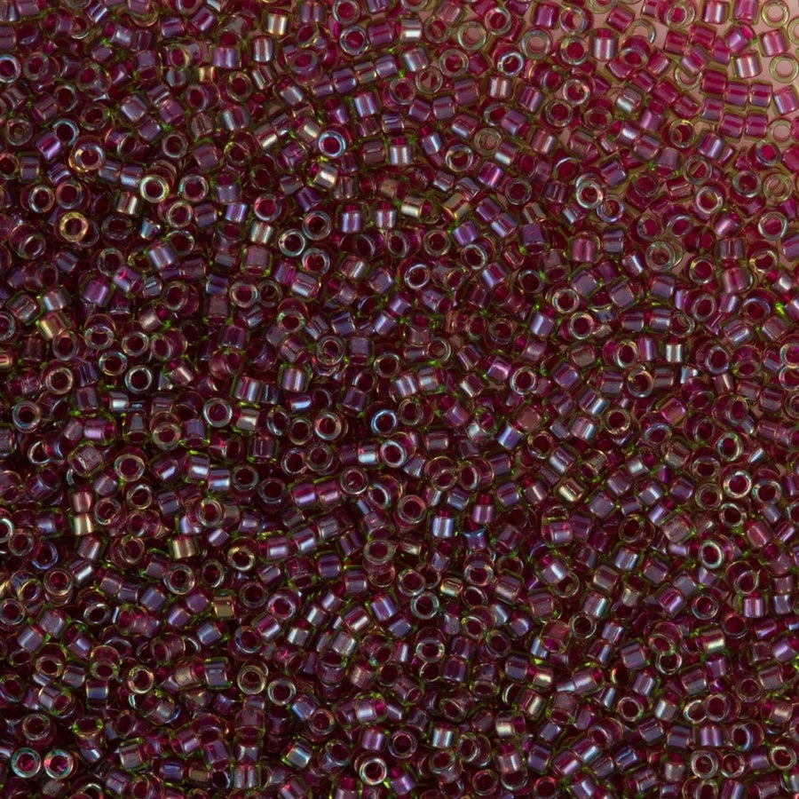 DB1748 - Cranberry Lined Chartreuse AB, Miyuki Delica 11/0