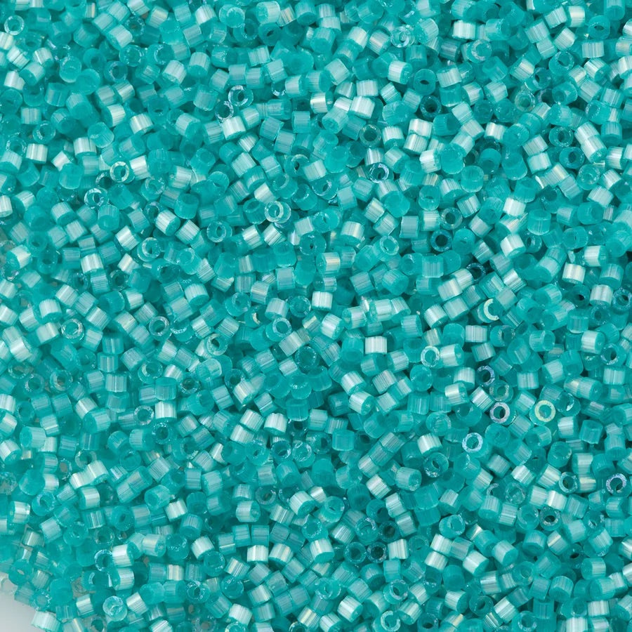 DB1812 - Dyed Light Aqua Green Silk Satin, Miyuki Delica  11/0