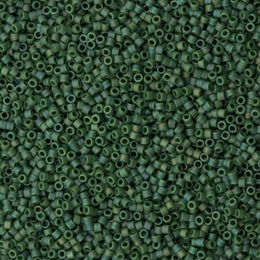 DB2312 - Matted Opaque Glazed Basil Green AB, Miyuki Delica 11/0