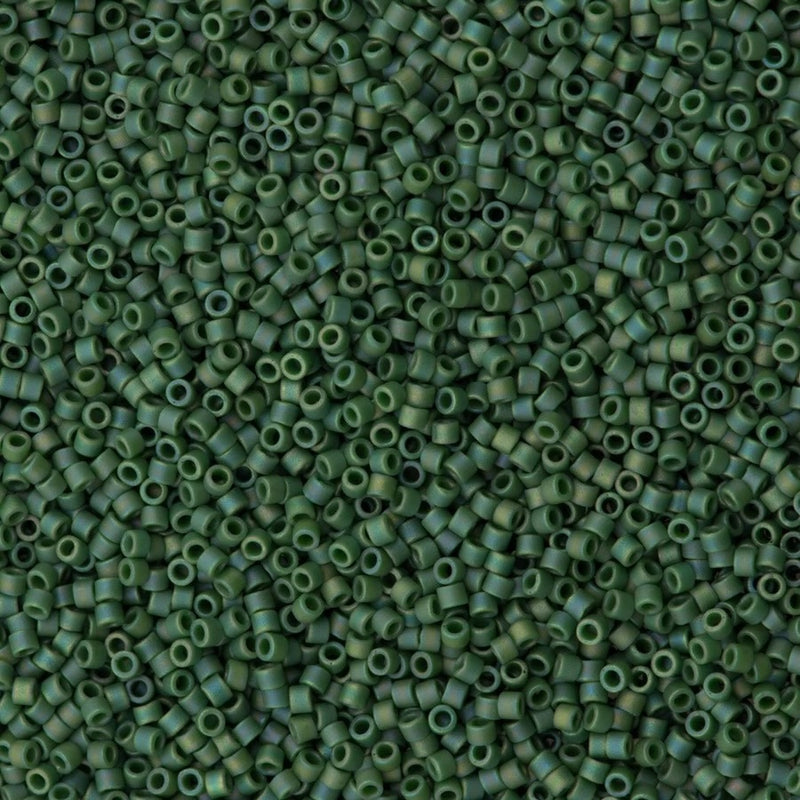 DB2312 - Matted Opaque Glazed Basil Green AB, Miyuki Delica 11/0