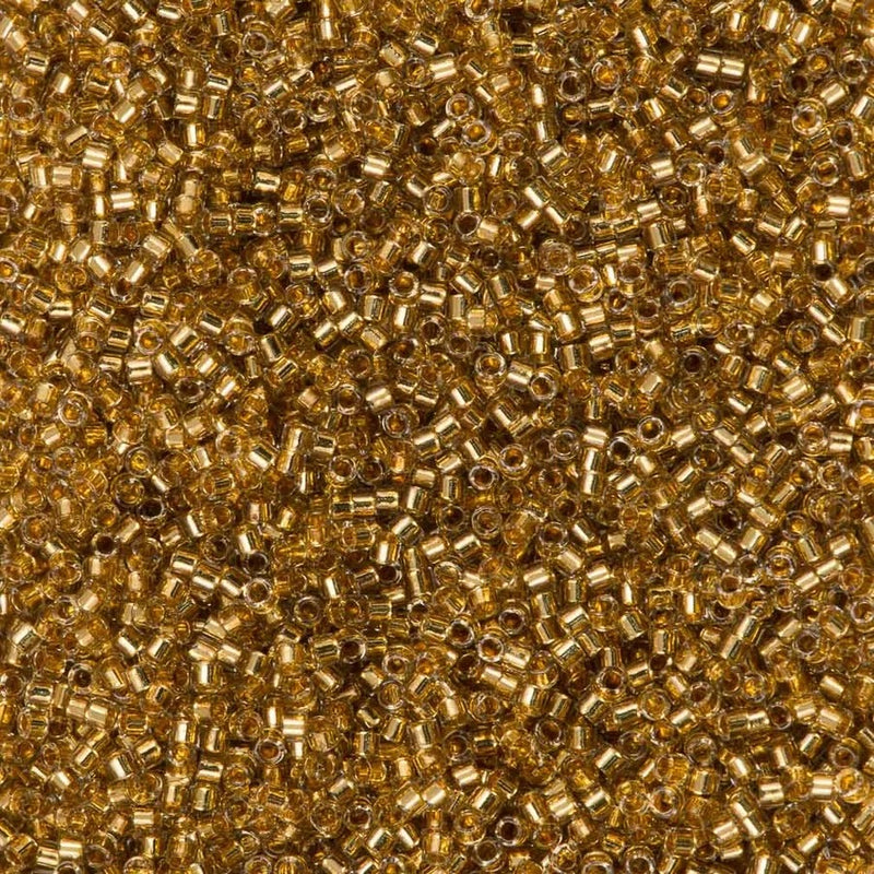 DB2525 - 24KT Gold Lined Pale Grey, Miyuki Delica 11/0