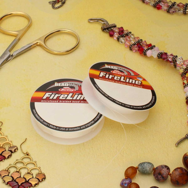 FIRELINE Crystal Beading Thread – 4LB &amp; 6LB, 15 Yards per Spool (2-Pack)