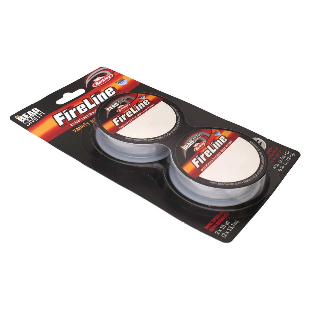 FIRELINE Crystal Beading Thread – 4LB &amp; 6LB, 15 Yards per Spool (2-Pack)