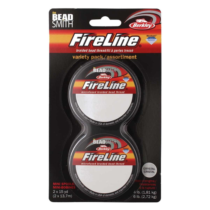 FIRELINE Crystal Beading Thread – 4LB &amp; 6LB, 15 Yards per Spool (2-Pack)