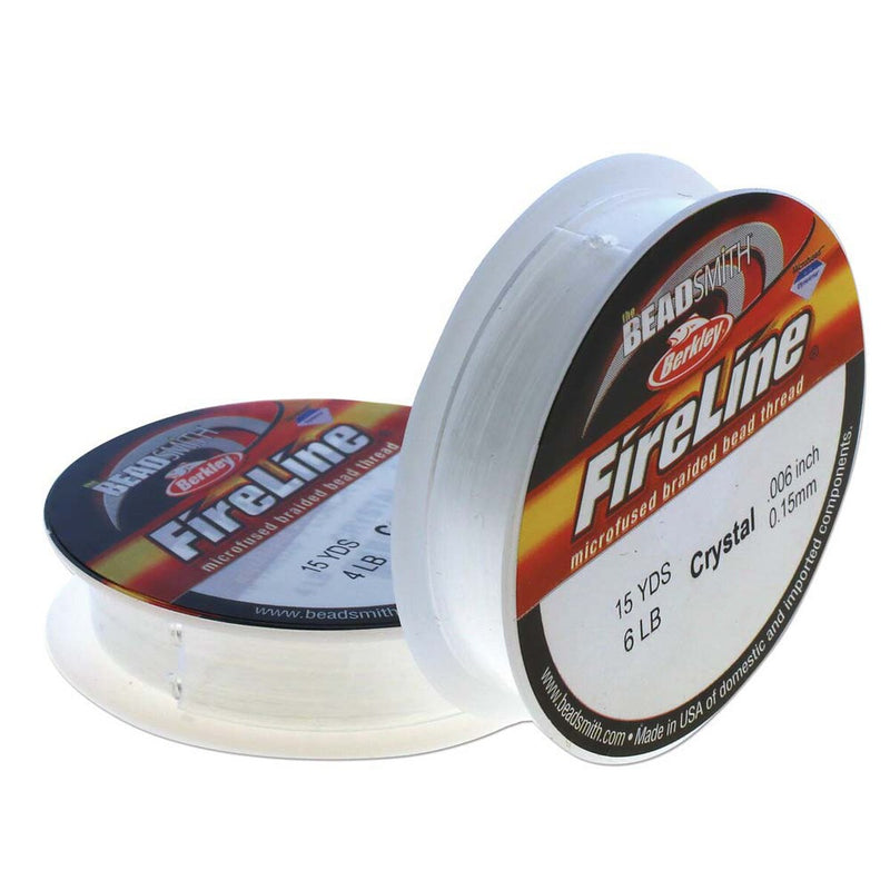 FIRELINE Crystal Beading Thread – 4LB & 6LB, 15 Yards per Spool (2-Pack)
