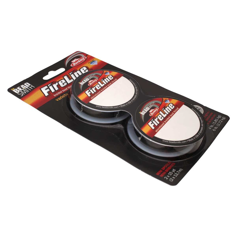 FIRELINE Smoke Grey Beading Thread – 4LB & 6LB, 15 Yards per Spool (2-Pack)