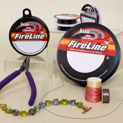 FIRELINE Smoke Grey Beading Thread – 4LB & 6LB, 15 Yards per Spool (2-Pack)