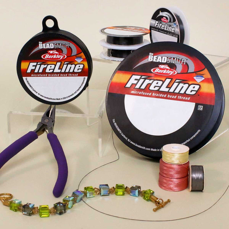 FIRELINE Smoke Grey Beading Thread – 4LB & 6LB, 15 Yards per Spool (2-Pack)