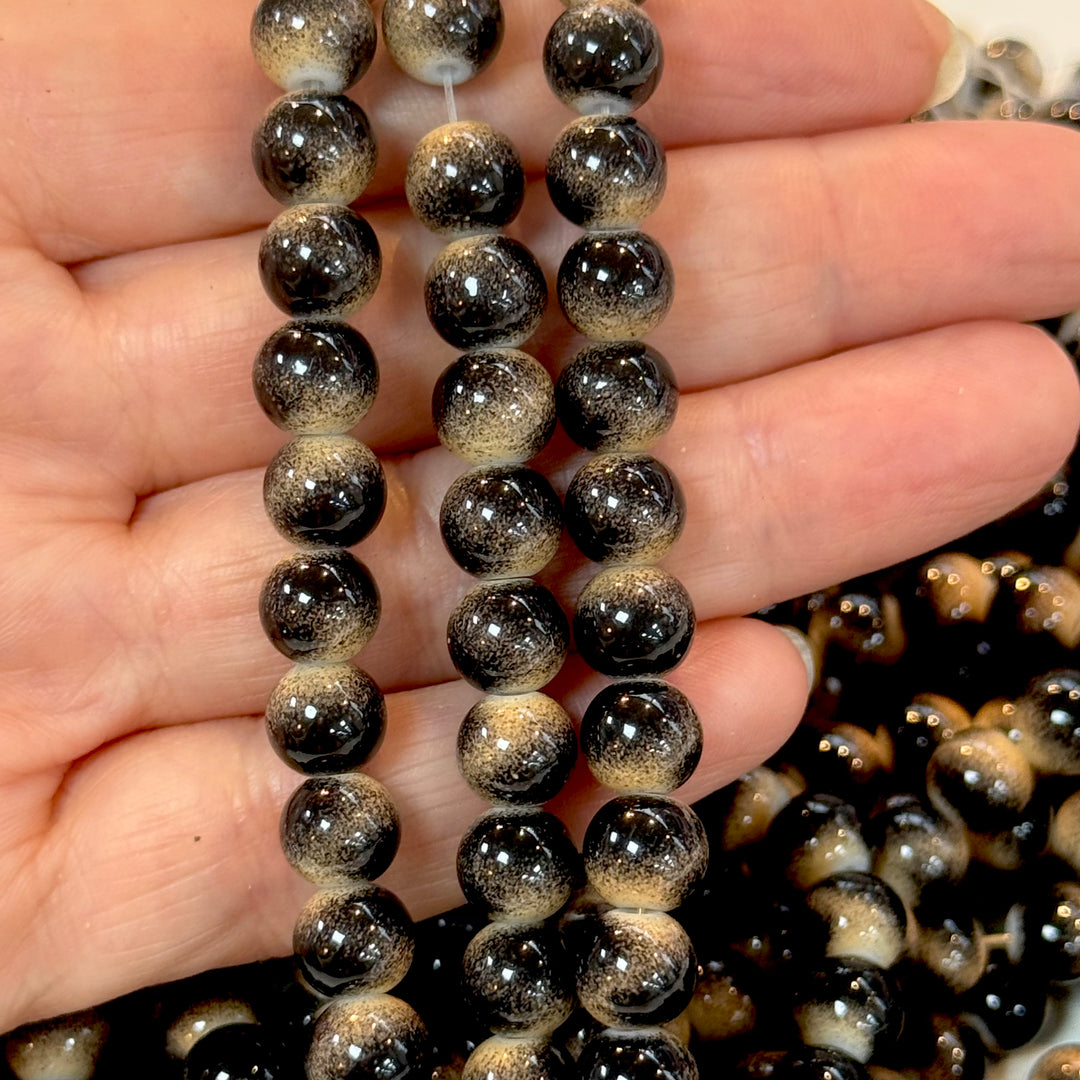 8mm  Glass beads, smooth round glass beads full strand 50 beads