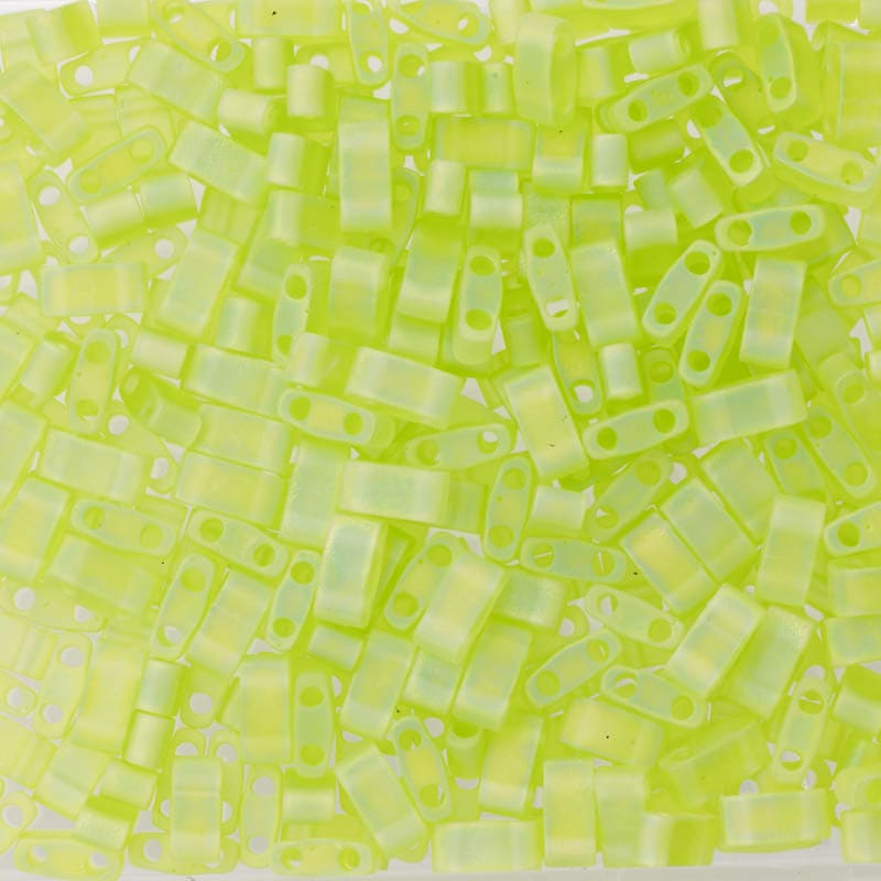 Miyuki Half Tila Beads HTL0143FR Matted Transparent Chartreuse AB