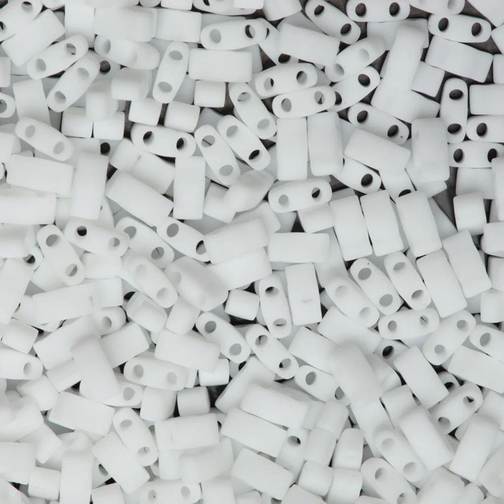 Miyuki Half Tila Beads HTL0402F White Opaque Matted