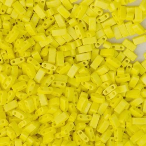 Miyuki Half Tila Beads HTL0404FR Opaque Yellow Matted AB