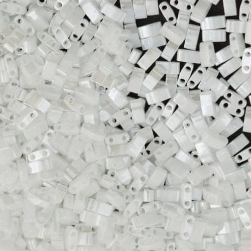 Miyuki Half Tila Beads HTL0420 White Pearl Ceylon