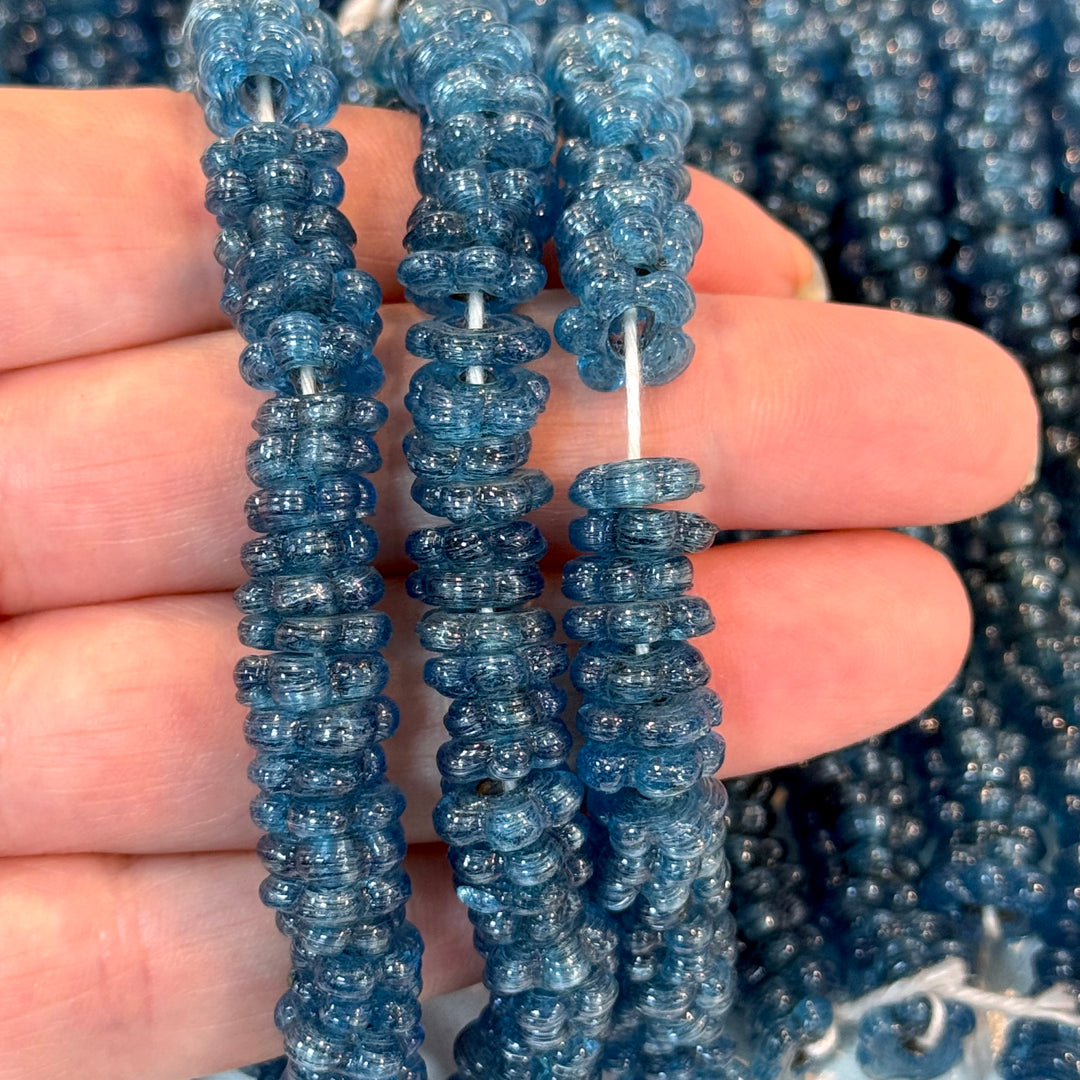 NEW,Hand Made Murano Glass Large Hole Flower Beads, 50 Beads