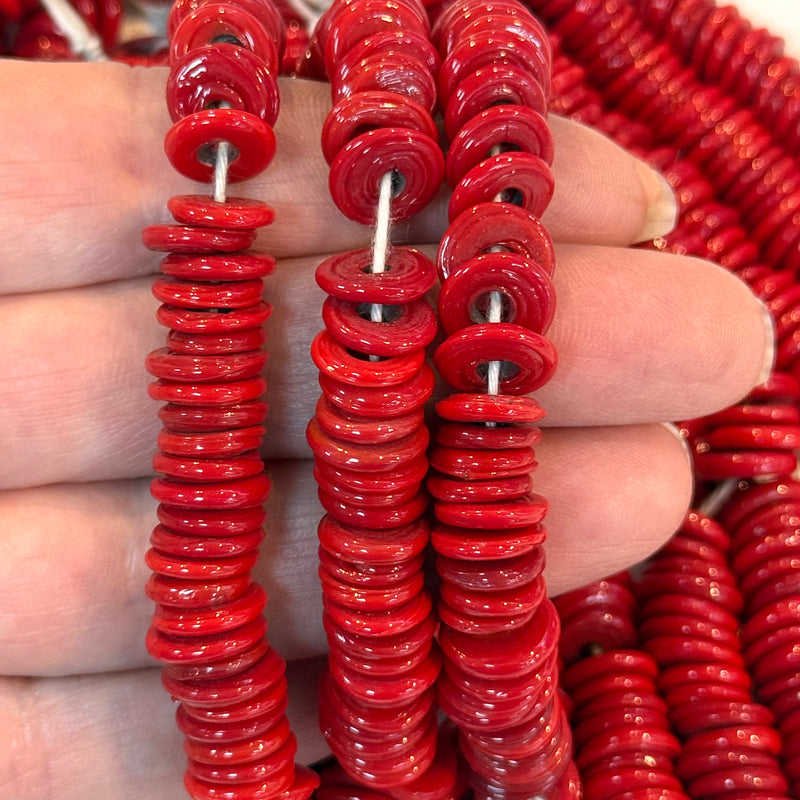 Türkische handgefertigte große Ringperlen aus Glas, 50 Perlen in einer Packung