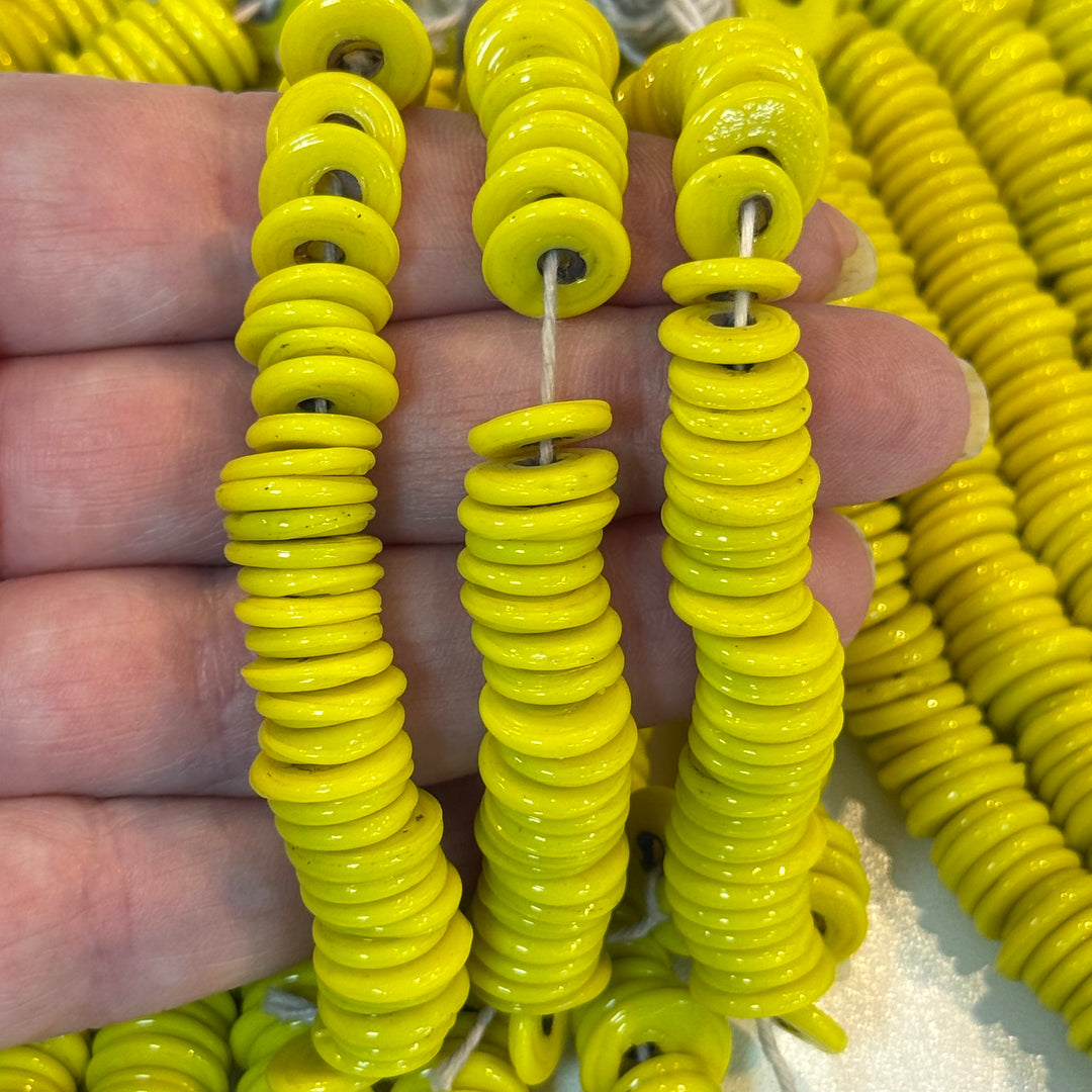 NEW! Turkish Artisan Hand Made Glass Large Ring Beads, 50 Beads in a pack