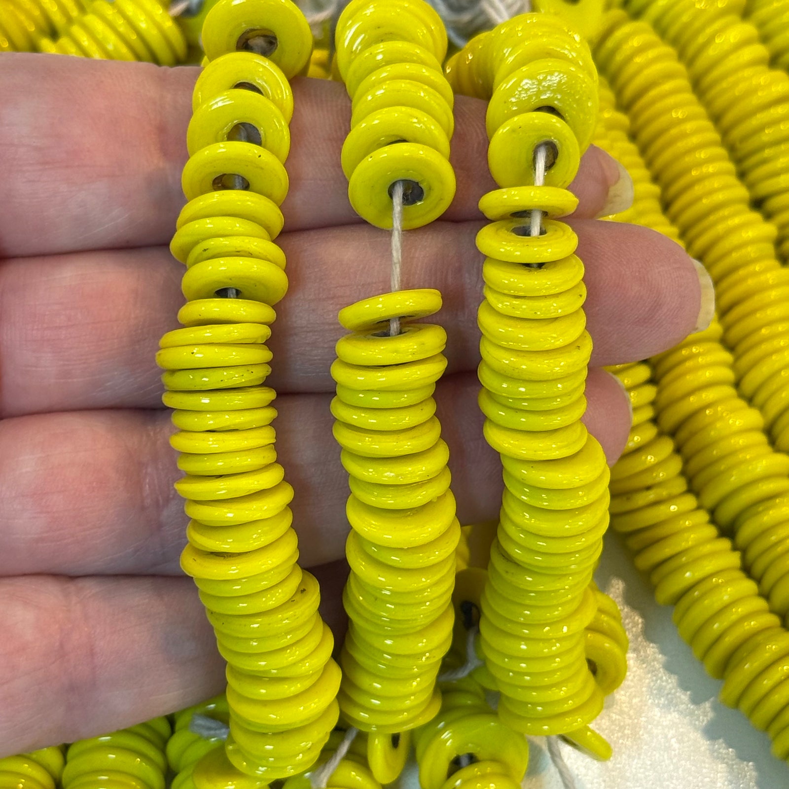NEW! Turkish Artisan Hand Made Glass Large Ring Beads, 50 Beads in a pack