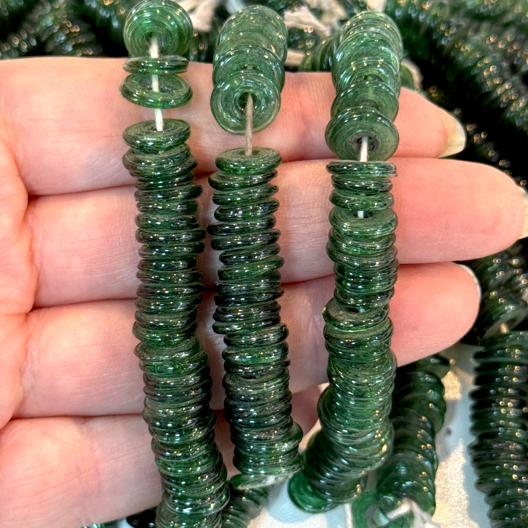 NEW! Turkish Artisan Hand Made Glass Large Ring Beads, 50 Beads in a pack