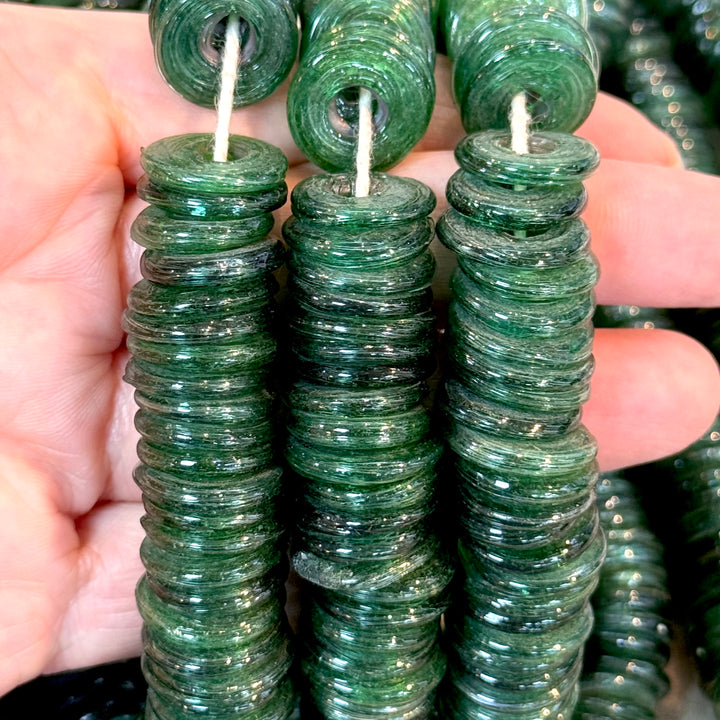 Turkish Artisan Hand Made Glass Large Ring Beads, 50 Beads in a pack