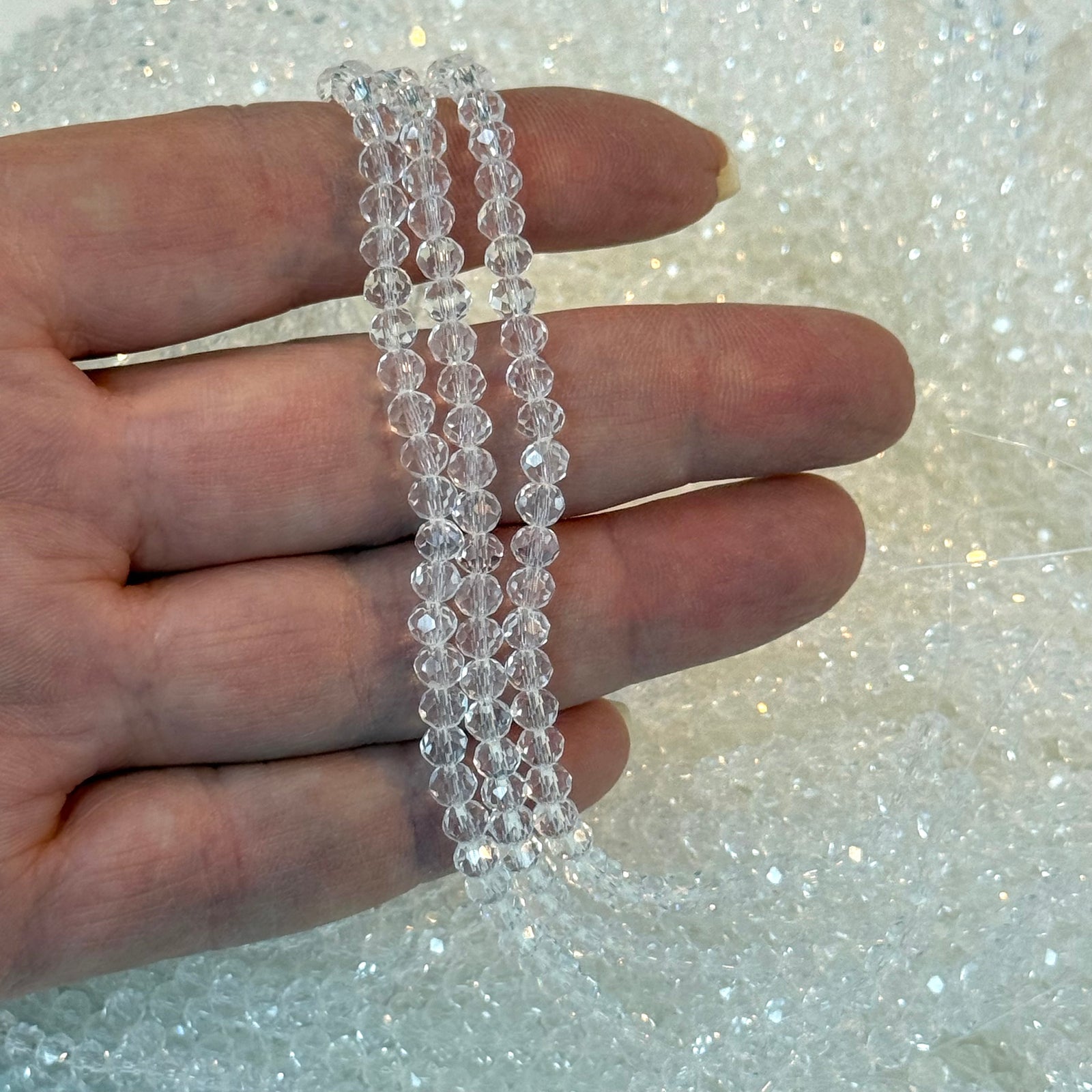 4mm Crystal rondelle beads strand 115 pcs, PBC4C135