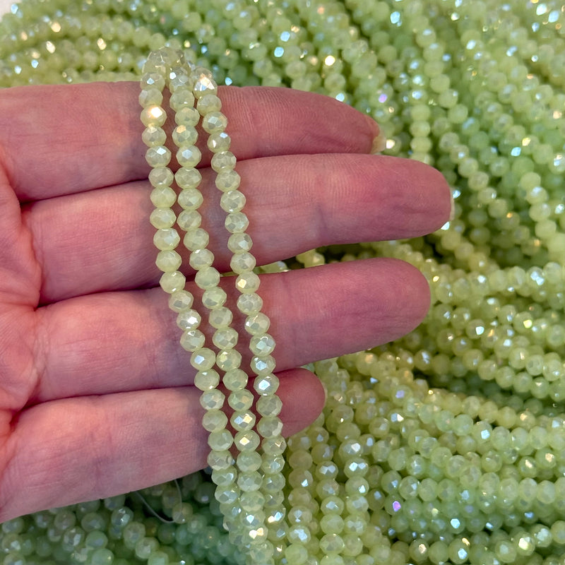 Kristall facettierte Rondelle 4mm Perlen, PBC4C101