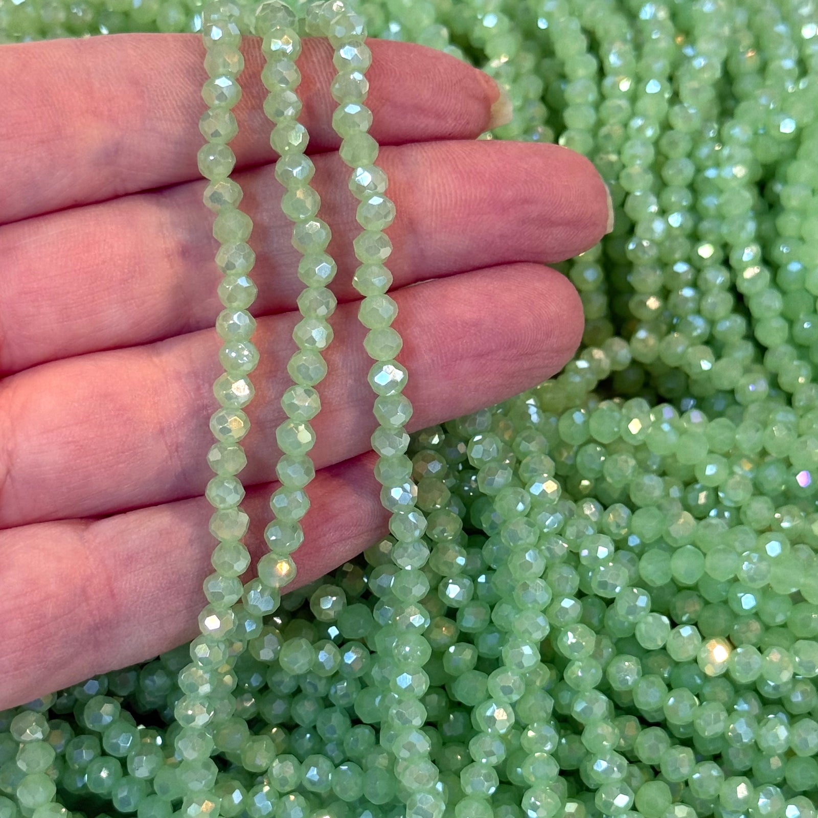 4mm Crystal rondelle beads strand 115 pcs, PBC4C140