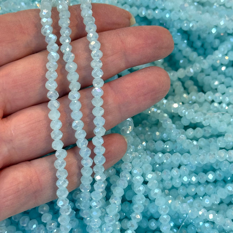 Kristall facettierte Rondelle 4mm Perlen, PBC4C101