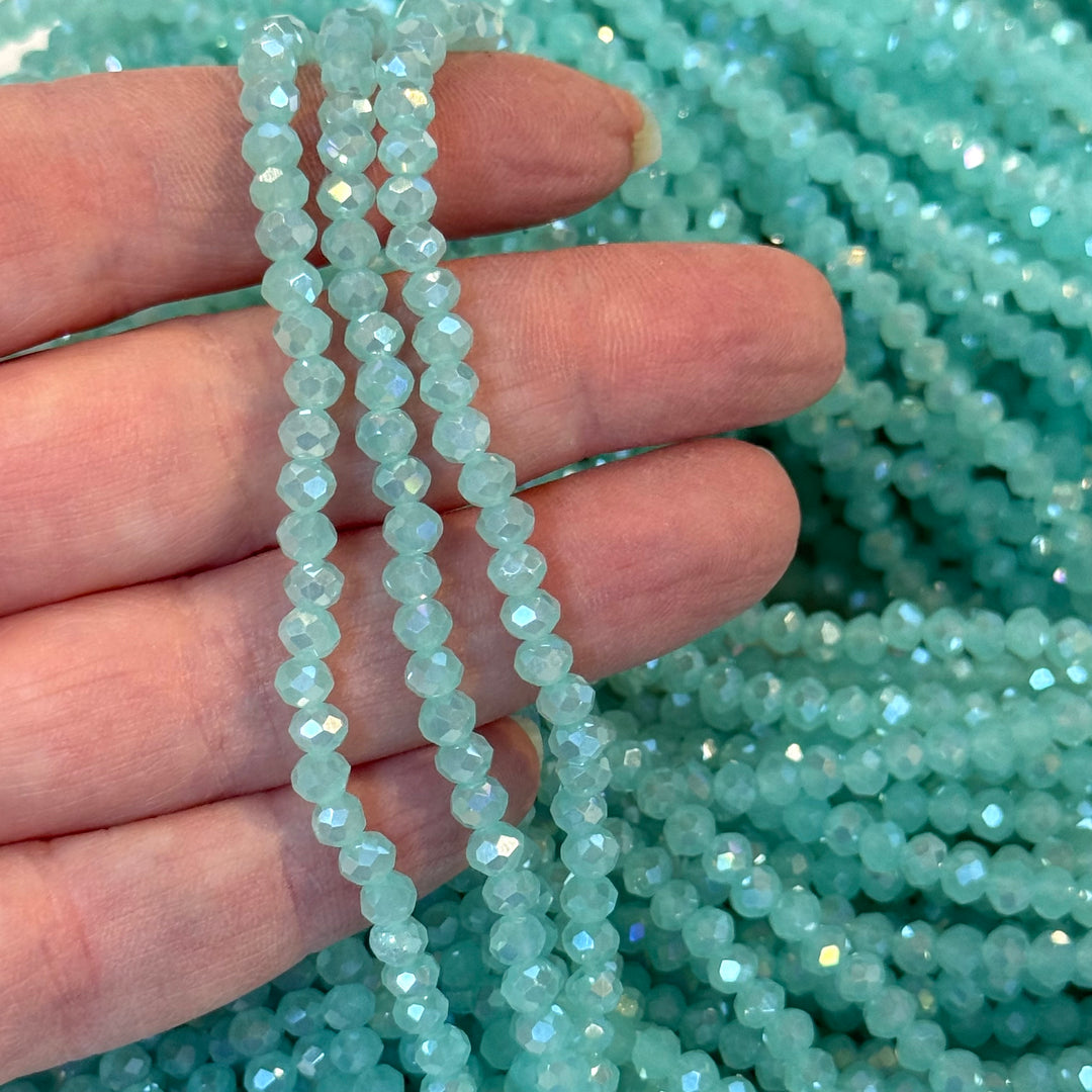 4mm Crystal rondelle beads strand 115 pcs, PBC4C142