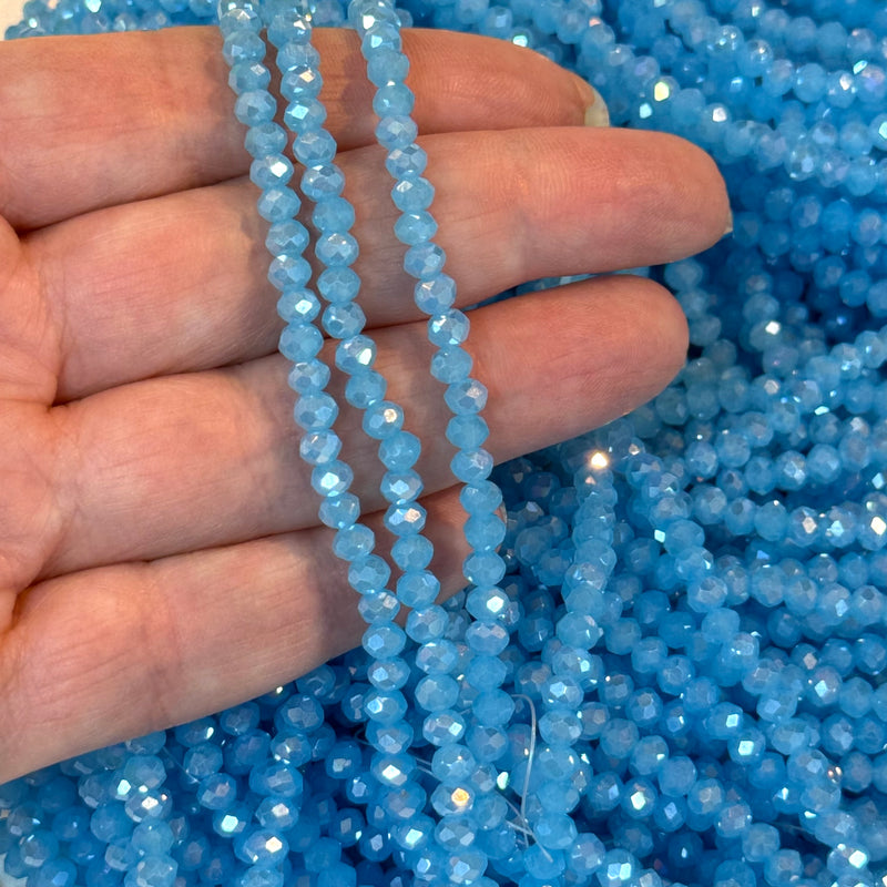 4mm Crystal rondelle beads strand 115 pcs, PBC4C146