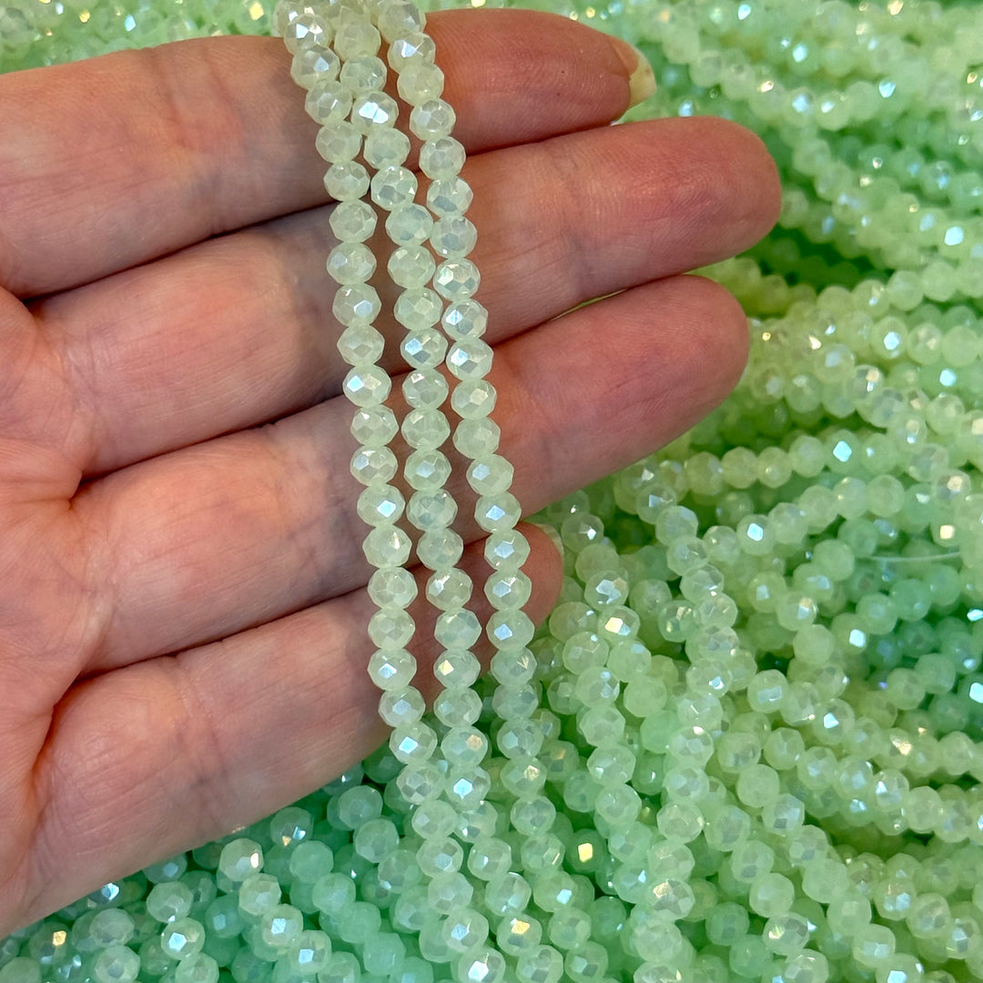 4mm Crystal rondelle beads strand 115 pcs, PBC4C147