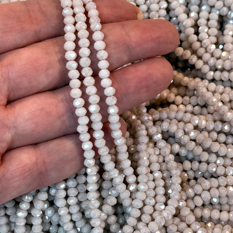 4mm Crystal rondelle beads strand 115 pcs, PBC4C148